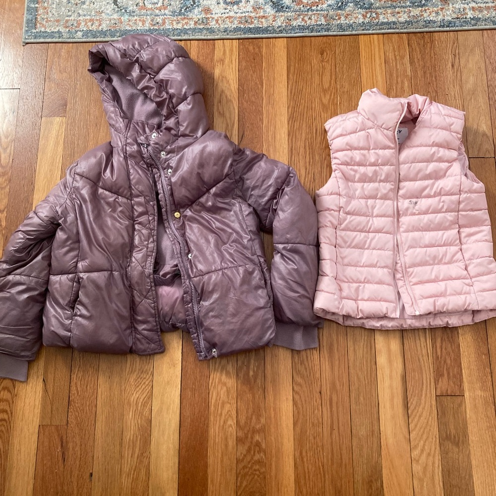 GAP Kids Mauve and Light Pink Puffer Jacket & Vest Set